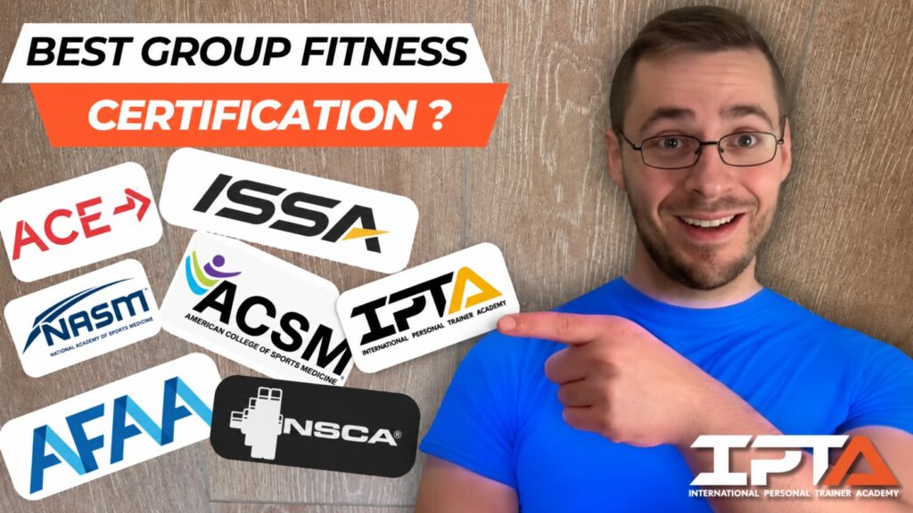 Dominic pointing at the best group fitness certification