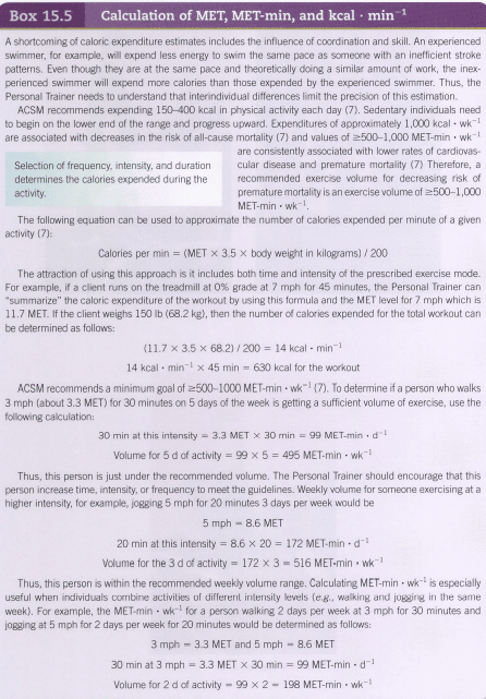 ACSM-MET-calculations