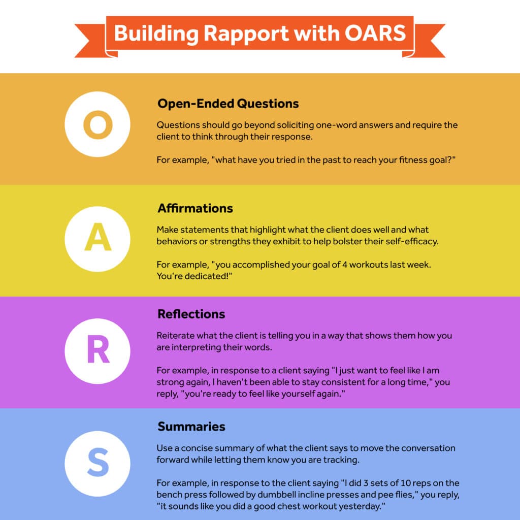 building rapport with OARS