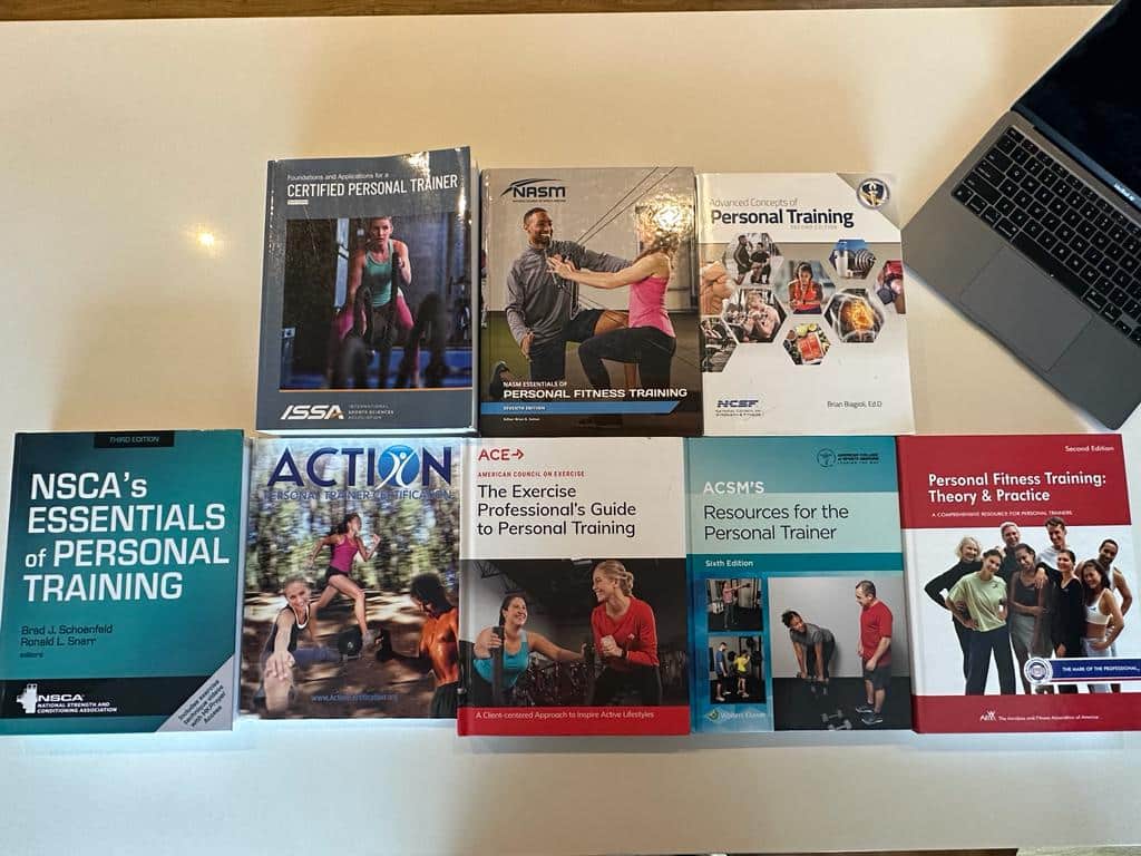 The textbooks representing the best personal trainer certifications