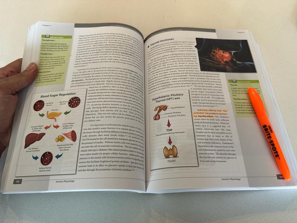 An open NCSF cpt textbook with a highlighter pen and some of the text highlighted